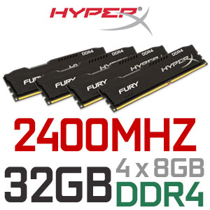 HyperX Fury 32GB DDR4 2400MHz Memory | Evetech