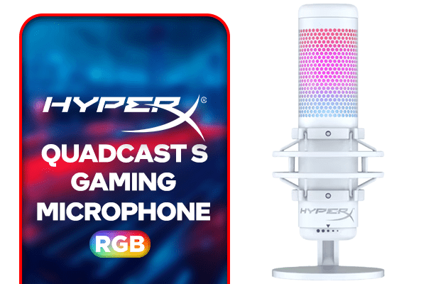 HyperX QuadCast S Gaming Microphone | White & Grey - Ultimate