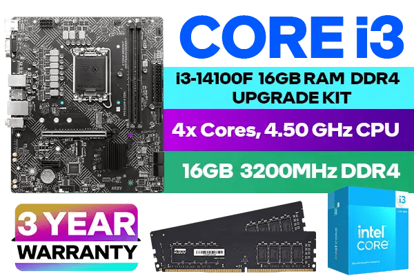 Core i3 14100F PRO B660M-E D4 16GB 3200MHz Upgrade Kit