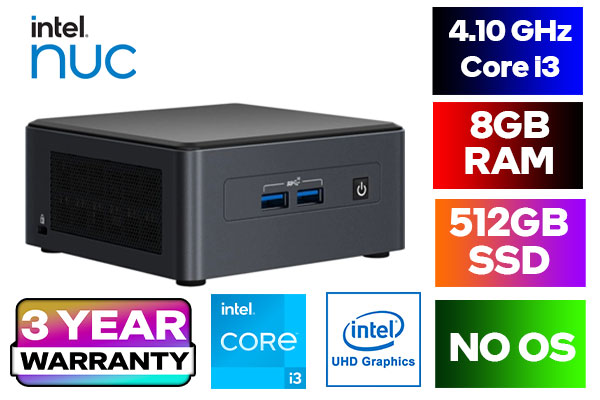Intel NUC BNUC11TNHi30000 Core i3 Mini PC Kit With 8GB Ram & 512GB