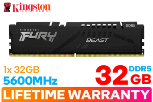 Kingston Fury Beast 32GB 5600MHz DDR5 CL40 Memory