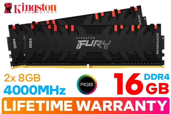 Kingston Fury Renegade RGB 16GB (2x8GB) DDR4-4000 Desktop RAM