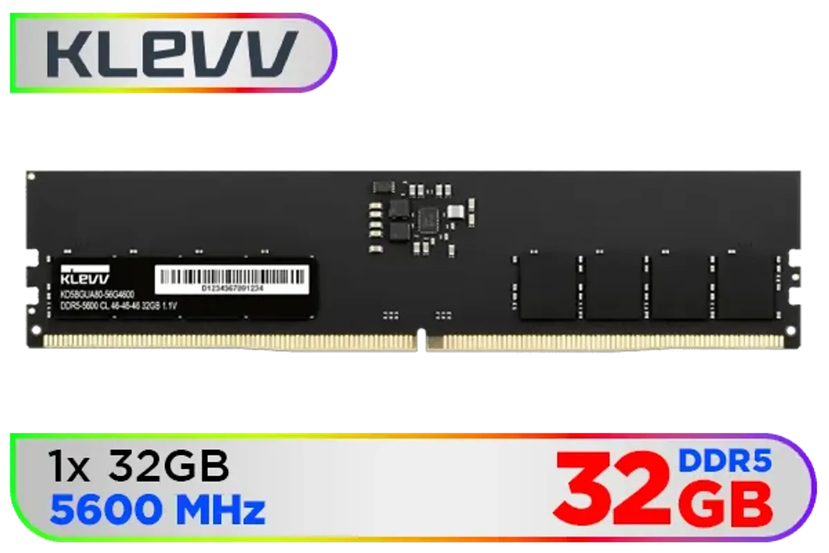 KLEVV 32GB 5600MHz DDR5 Desktop Memory – High-Speed Performance