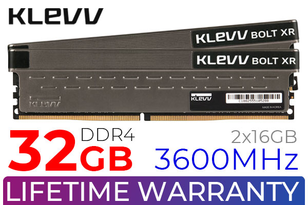 KLEVV BOLT XR 32GB 3600MHz DDR4 Gaming OC Memory Kit | Evetech