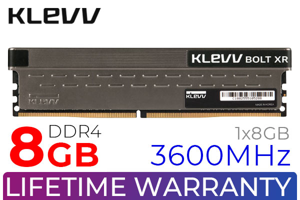 KLEVV BOLT XR 8GB 3600MHz DDR4 Gaming OC Memory | Evetech