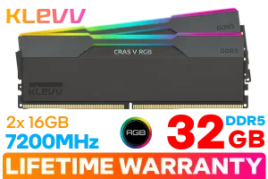 KLEVV CRAS V RGB 32GB 7200MHz DDR5 Gaming Memory