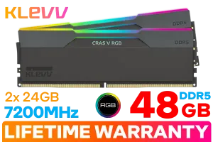 KLEVV CRAS V RGB 48GB 7200MHz DDR5 Gaming Memory