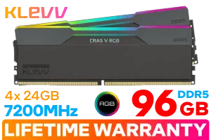 KLEVV CRAS V RGB 96GB 7200MHz DDR5 Gaming Memory