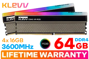 KLEVV CRAS XR RGB 64GB 3600MHz DDR4 Gaming Memory