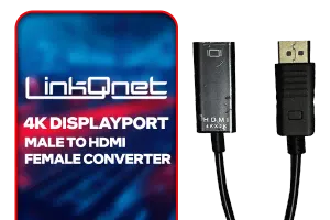 LinkQnet 4K DP Male to HDMI Female Converter