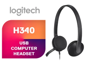 Logitech H340 USB Computer Headset Black