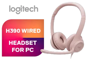 Logitech H390 Wired Headset - Rose