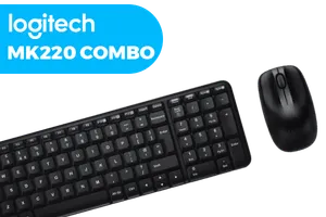 Logitech MK220 Wireless Keyboard And Mouse Combo / Long Battery Life / 10 re-programmable keys / Full-size, spill-resistant keyboard / Instant media Access / Logitech Unifying Receiver / 920-003161