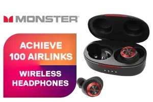 Monster Achieve 100 AirLinks Wireless Headphones Red