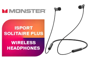 Monster iSport Solitaire Plus Wireless Headphones - Grey