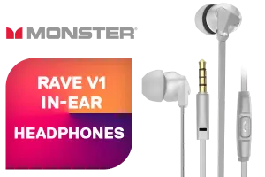 Monster Rave V1 In-Ear Headphones - Grey