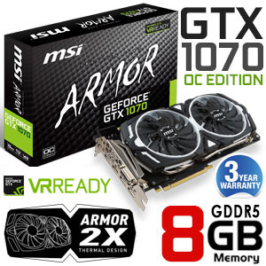 Msi Best Buy 1070 MSI GeForce GTX 1070 ARMOR OC