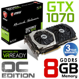 MSI GeForce GTX 1070 Quick Silver 8G OC MSI GeForce GTX 1070 Quick