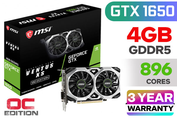 MSI GeForce GTX 1650 VENTUS XS OC 4GB - Best Deal - South Africa MSI GeForce GTX 1650 VENTUS XS OC 4GB - Best Deal - South Africa