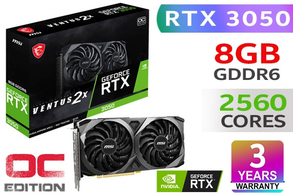 MSI GeForce RTX 3050 VENTUS 2X 8GB OC - Best Deal - South Africa