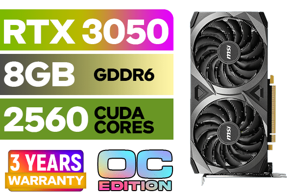 MSI GeForce RTX 3050 VENTUS 2X XS 8GB OC - High Performance Gaming