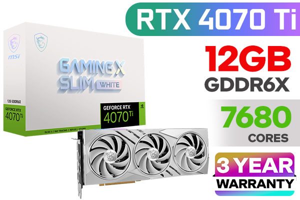 MSI GeForce RTX 4070 Ti Gaming X Slim 12GB White - High MSI GeForce RTX 4070 Ti Gaming X Slim 12GB White - High