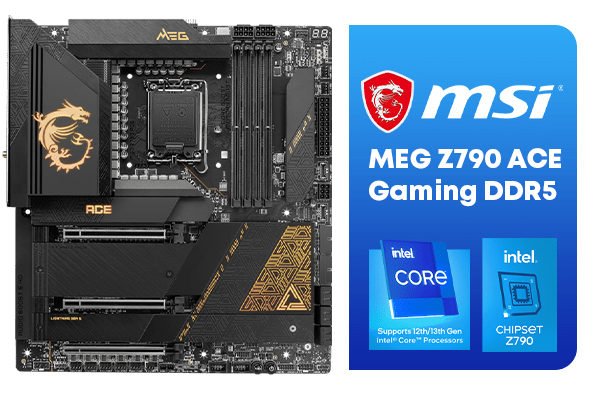 MSI MEG Z790 ACE Gaming Motherboard (Supports 12th/13th Gen Intel  Processors, LGA 1700, DDR5, PCIe LAN, USB Gen2, Wi-Fi  6E,