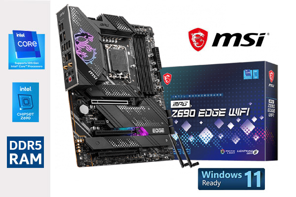 MSI MPG Z690 EDGE WIFI DDR5 Intel Motherboard Intel Z690 Chipset  Supports 12th Gen Processors LGA 1700 Socket Supports DDR5 Memory 1x  USB