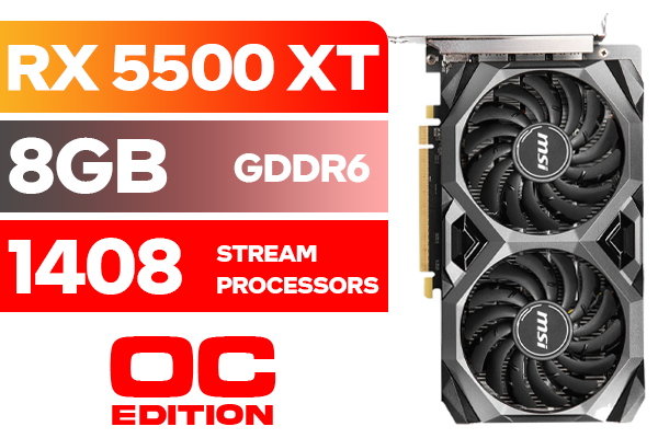 Asus Msi Rtx 5500 Graphics Card Rx 5500 Xt 8gb Mhs Rx 5500 Xt 8gb Mhs