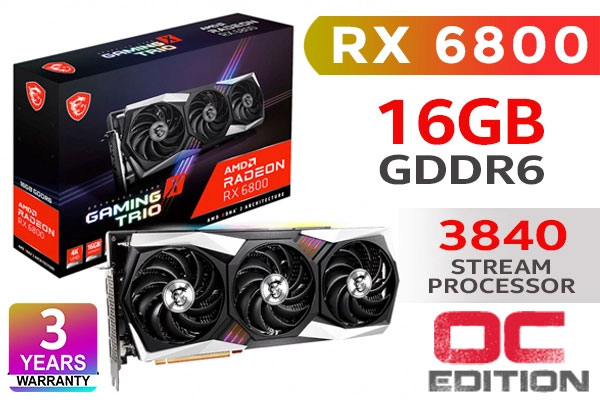 MSI Radeon RX 6800 GAMING X TRIO 16GB - Best Deal - South Africa