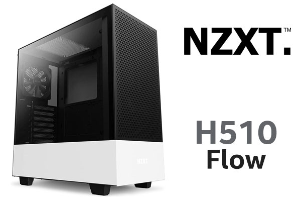 NZXT H510 Flow Tempered Glass Gaming Case - Black/White - Best