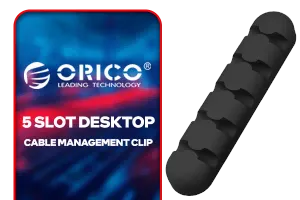 ORICO 5 Slot Desktop Cable Management Clip Black