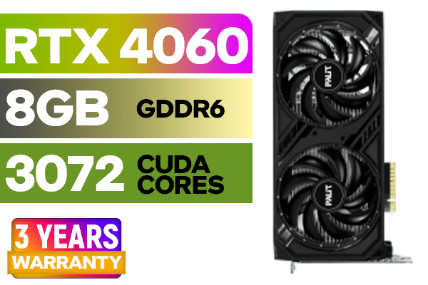 Palit GeForce RTX 4060 Dual 8GB GDDR6 Graphics Card - Ultimate