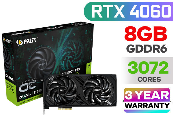 Palit GeForce RTX 4060 Dual OC 8GB GDDR6 - Ultimate Gaming