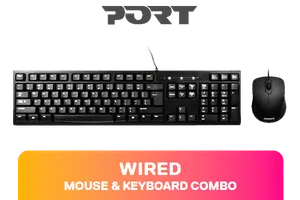 Port Design Wired Keyboard and Mouse Combo - Black