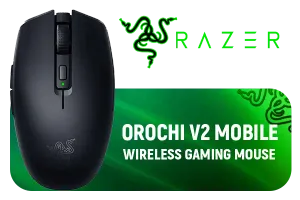 Razer Orochi V2 Wireless Gaming Mouse - Black / 5G Advanced 18K DPI Optical Sensor / 2.4G Dual-mode wireless / Ultra-lightweight Wireless / Up to 60 Million Clicks Lifespan / Symmetrical Right-handed / Undyed PTFE Mouse-feet / RZ01-03730100-R3G1