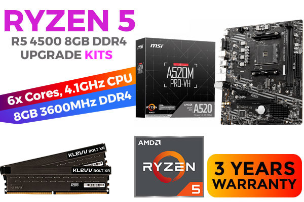 RYZEN 5 4500 A520M PRO VH 8GB 3600MHz Upgrade Kit