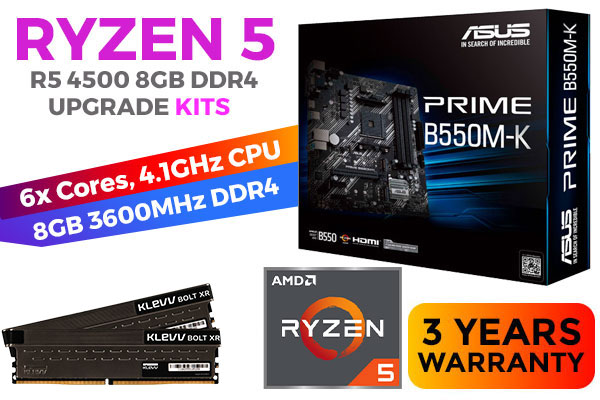 RYZEN 5 4500 PRIME B550M-K 8GB 3600MHz Upgrade Kit | Evetech