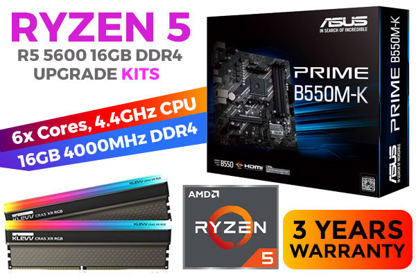 RYZEN 5 5600 PRIME B550M-K 16GB RGB 4000MHz Upgrade Kit | Evetech