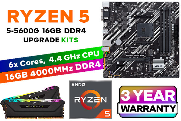 RYZEN 5 5600G PRIME B550M-K 16GB 4000MHz Upgrade Kit | Evetech