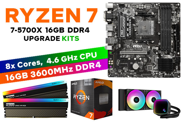 Ryzen 7 5700X MSI B450M PRO-VDH Max 16GB RGB 3600MHz Upgrade Kit