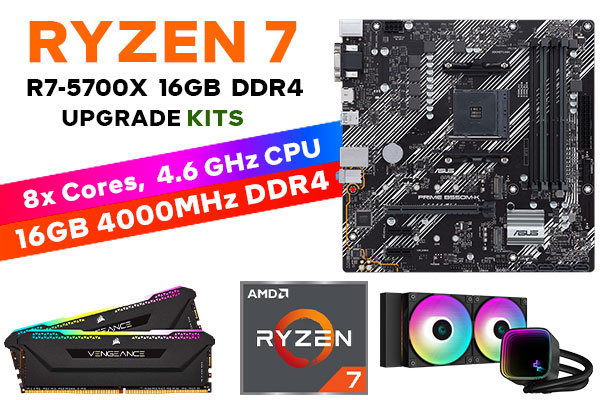 Ryzen 7 5700X PRIME B550M-K 16GB RGB 4000MHz Upgrade Kit | Evetech