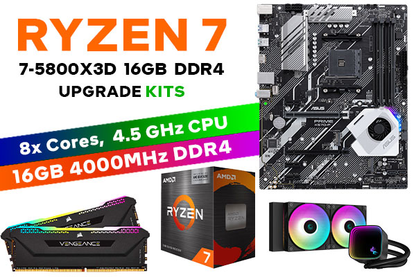 Ryzen 7 5800X3D Prime X570-P 16GB RGB 4000MHz Upgrade Kit | Evetech