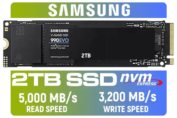 Samsung 990 EVO 2TB NVMe SSD - High-Speed Storage Solution