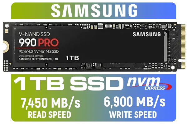 内蔵型SSD SAMSUNG 990 PRO 1TB SSD Samsung 990 PRO 1TB PCI Express 4.0 M.2 V-NAND MLC NVMe Internal