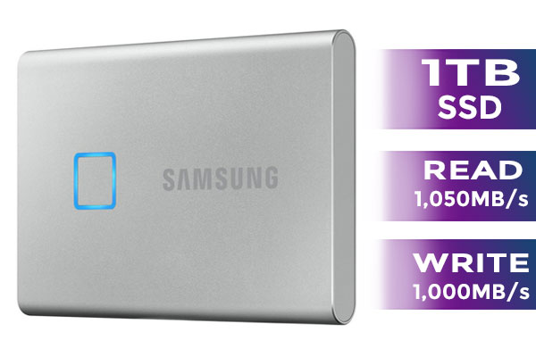 Samsung T7 Touch 1TB Portable SSD - Silver - Best Deal - South
