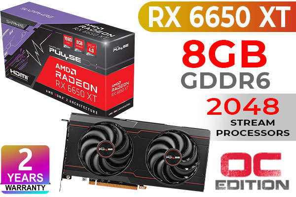 SAPPHIRE Pulse AMD Radeon RX 6650 XT OC - 8GB GDDR6 Graphics Card