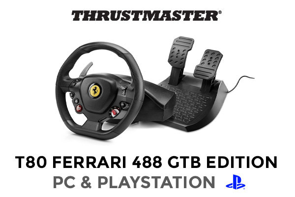 Thrustmaster T80 Ferrari 488 online GTB Edition Racing Wheel for PlayStation 4