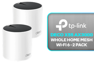 TP LINK Deco X55 AX3000 Whole Home Mesh Wi Fi 6 2 Pack