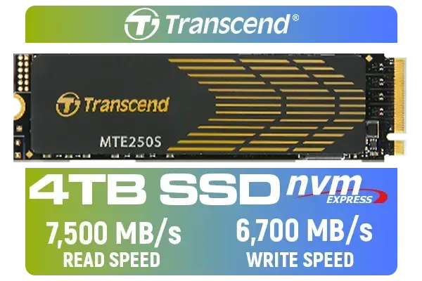 Transcend MTE250S 4TB NVMe SSD - Ultra-Fast Storage Solution | Evetech